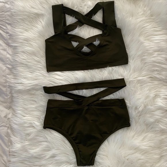 ✨ NEW! Hollow Out High Waist Two piece Bikini - Picture 3 of 4